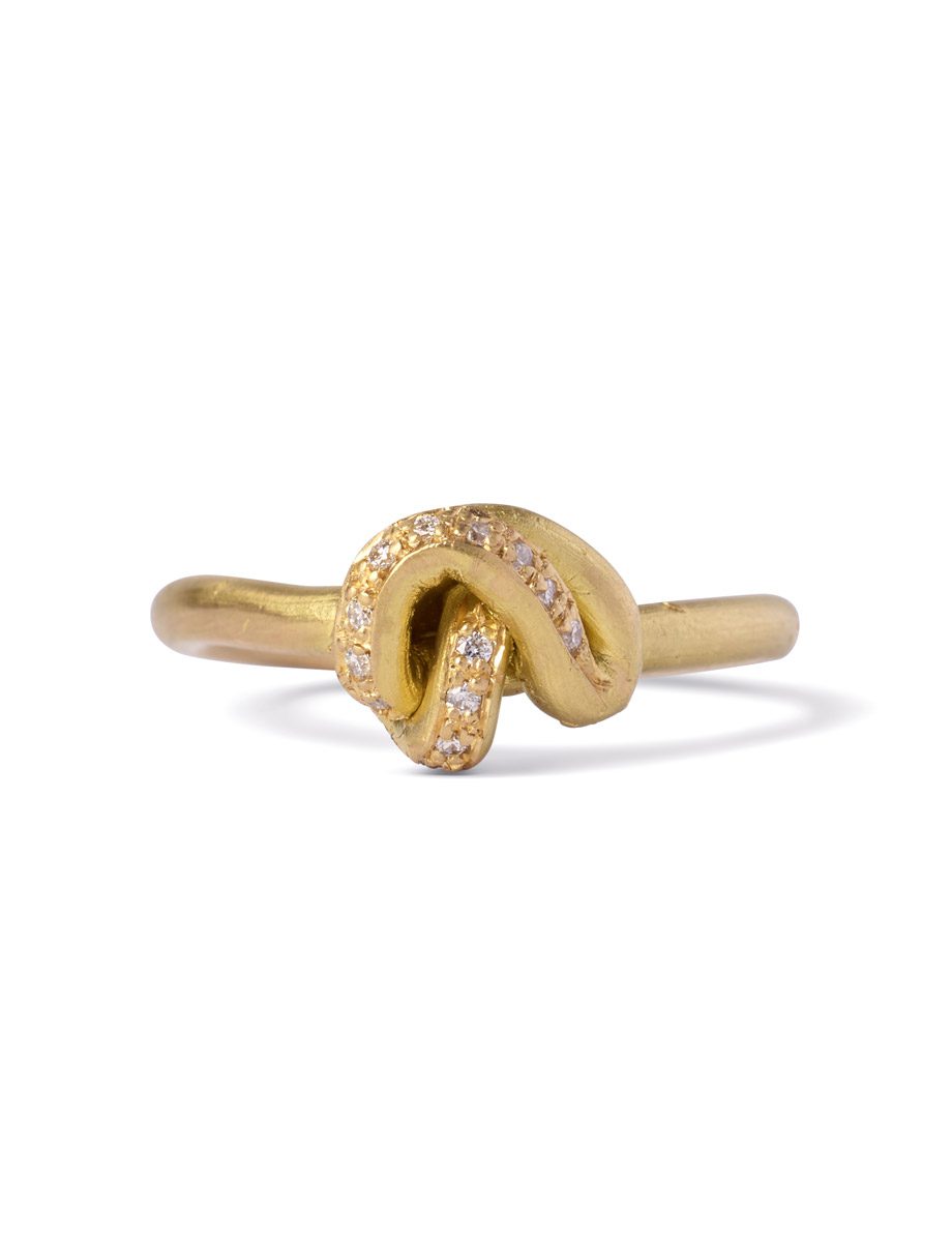 Entwined Ring – Yellow Gold & White Diamonds