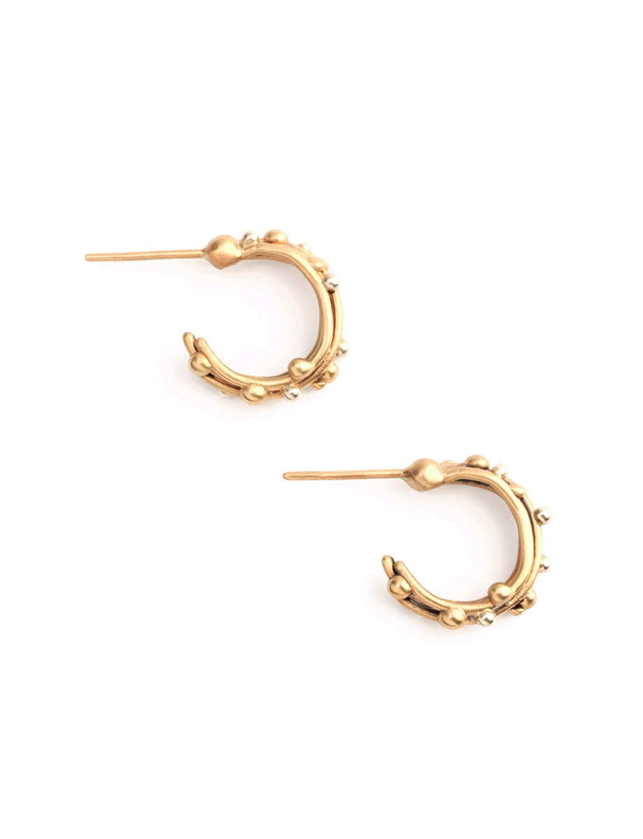 Noir D’Or Hoop Stud Earrings – Yellow Gold