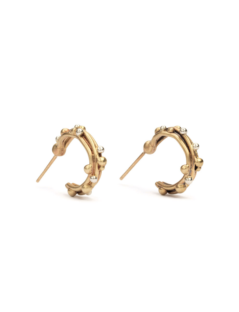 Noir D’Or Hoop Stud Earrings – Yellow Gold