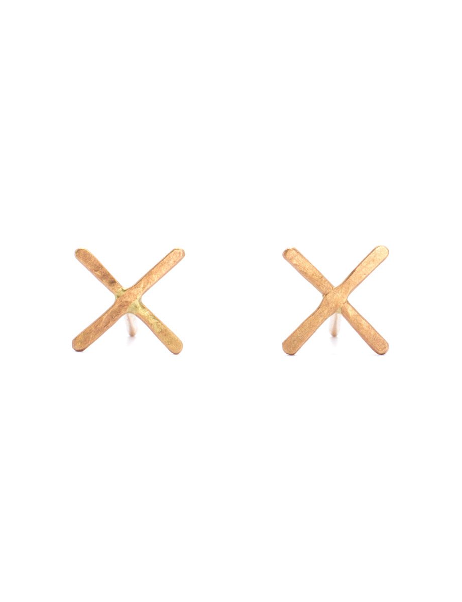 XX Stud Earrings – Yellow Gold