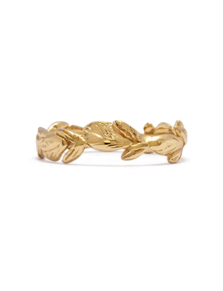 Organic Leaf Wreath Ring – Yellow Gold