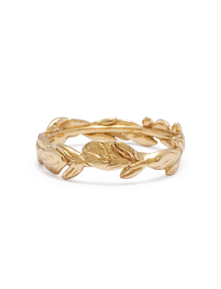Organic Leaf Wreath Ring – Yellow Gold