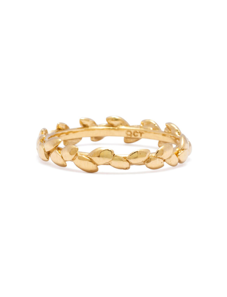 Fine Leaf Ring – Yellow Gold