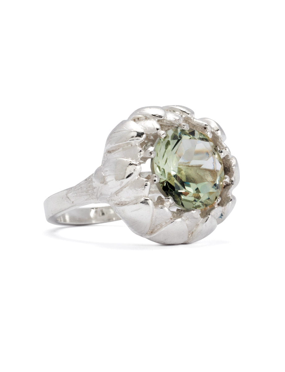 Artichoke Ring – Silver & Mint Quartz