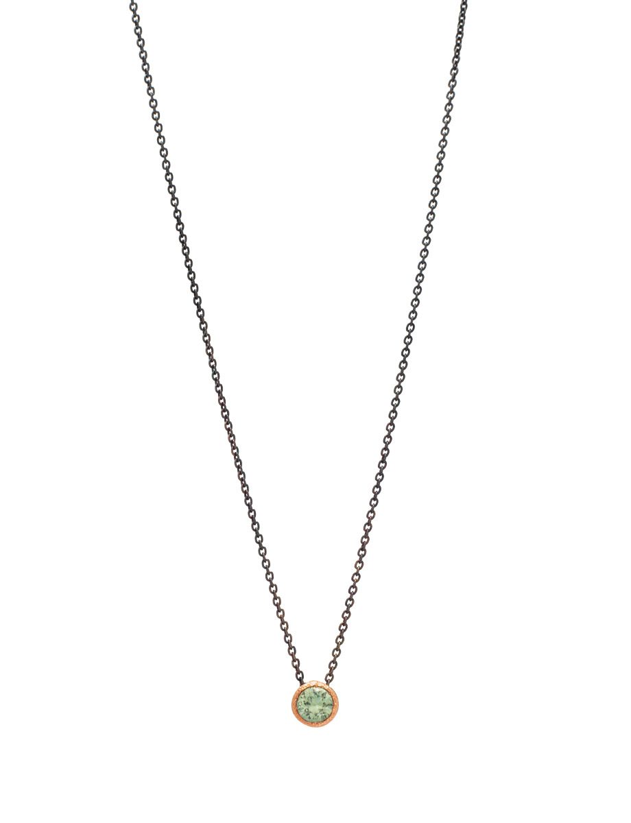 Balance Pendant – Rose Gold & Green Sapphire