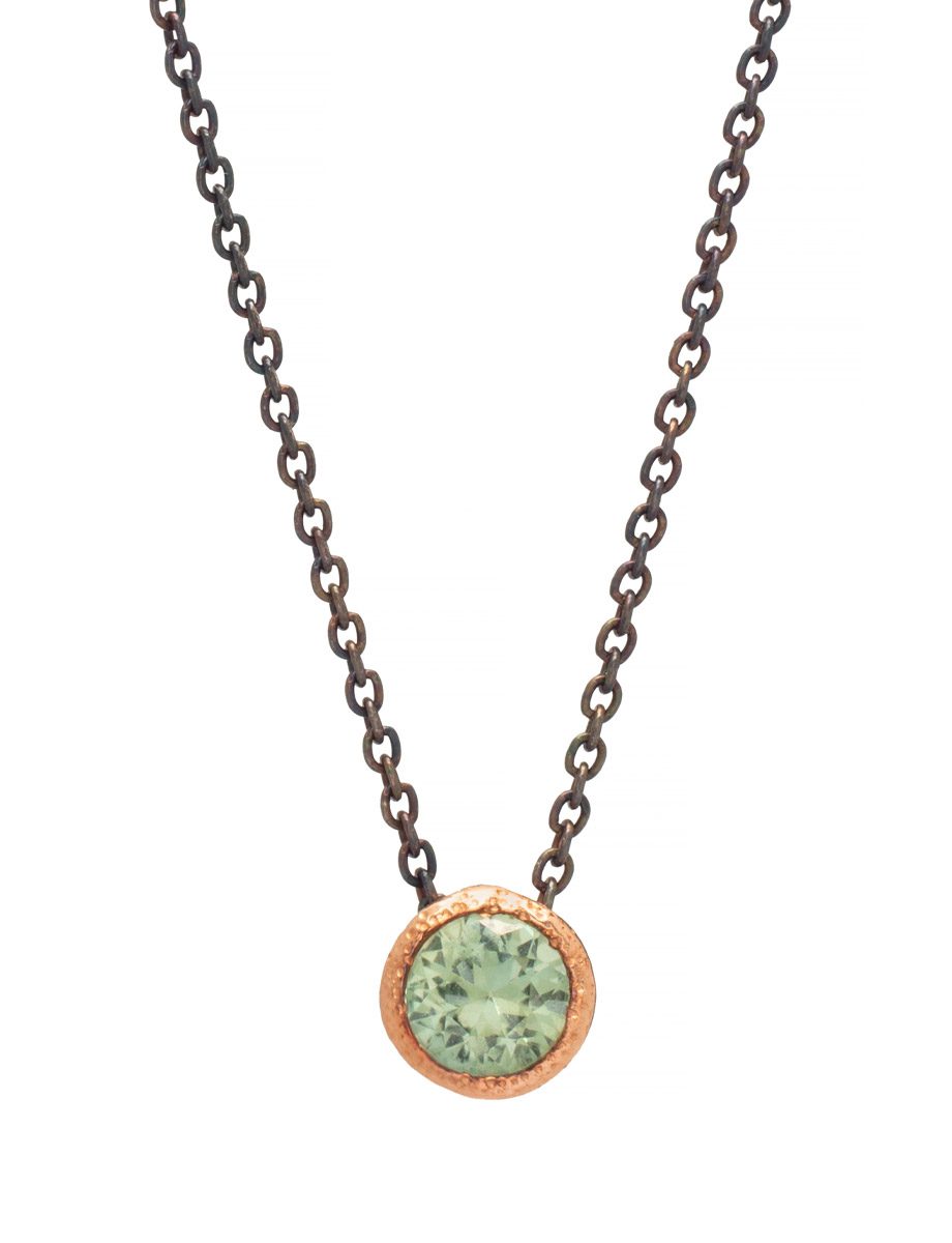 Balance Pendant – Rose Gold & Green Sapphire