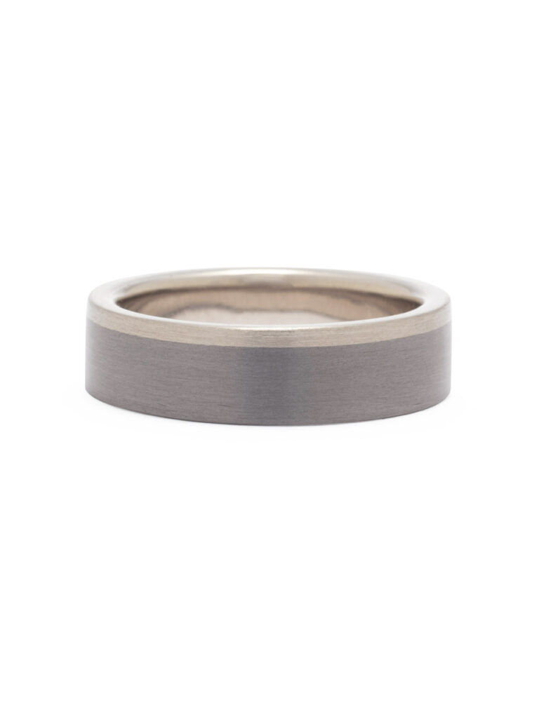 Stripe Ring – Tantalum & White Gold