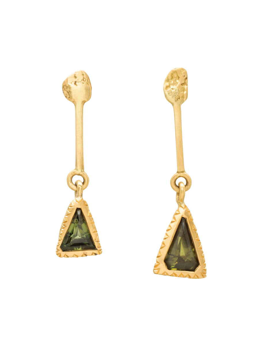 Textura Triangle Earrings – Australian Sapphire