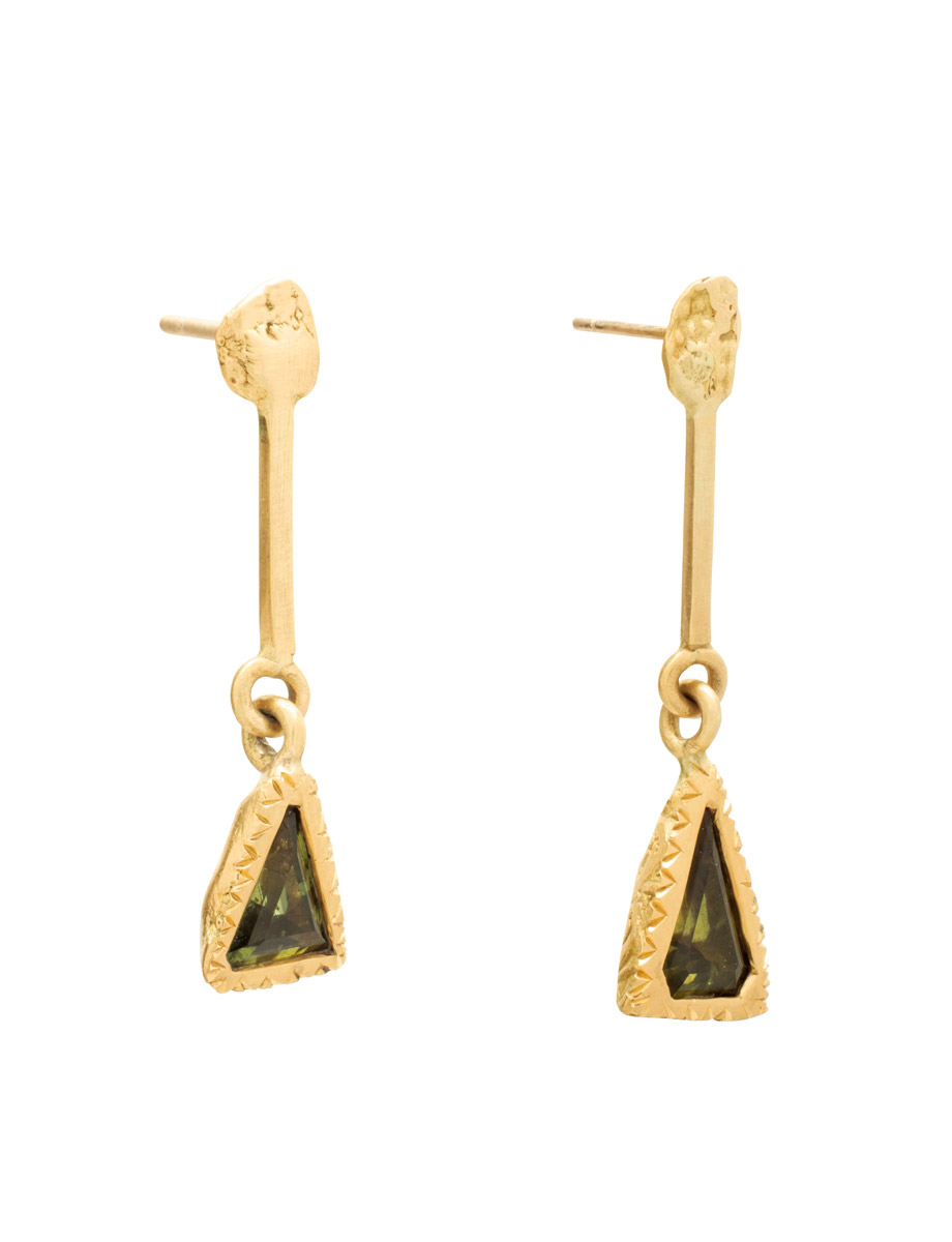 Textura Triangle Earrings – Australian Sapphire