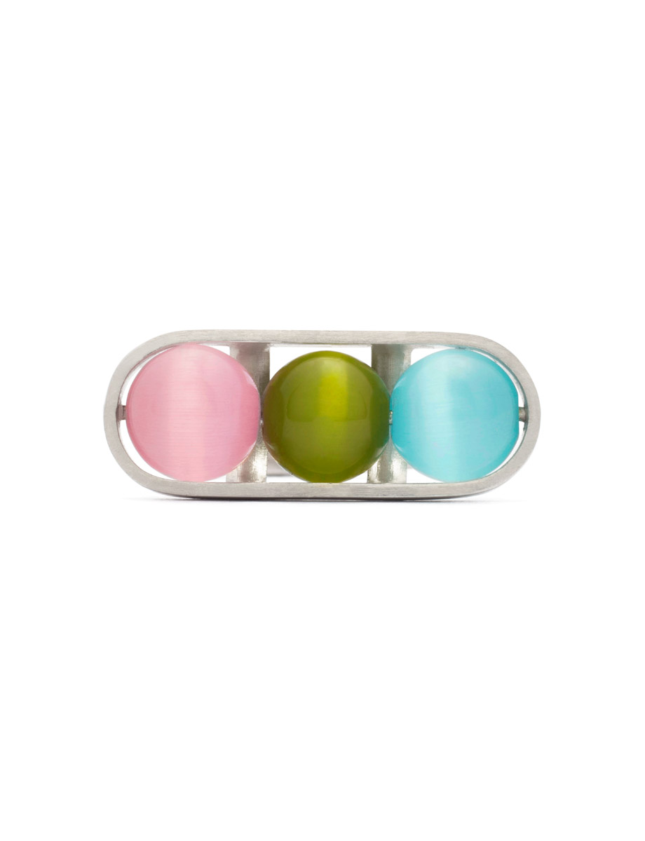 Trio Ring – Blue, Green & Pink