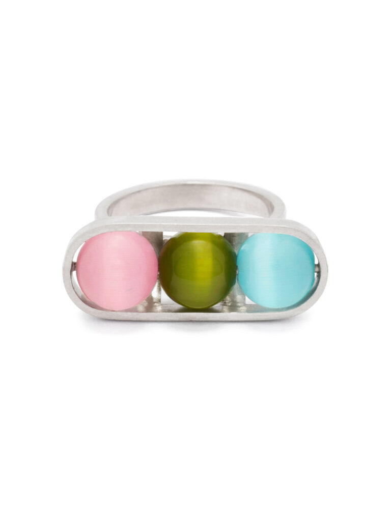 Trio Ring – Blue, Green & Pink