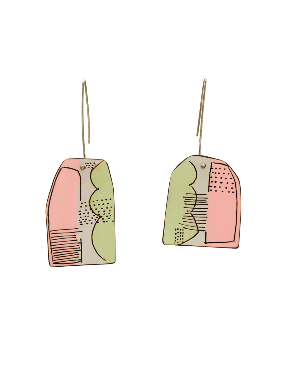 Apron Reversible Earrings – Pink, Blue & Mint