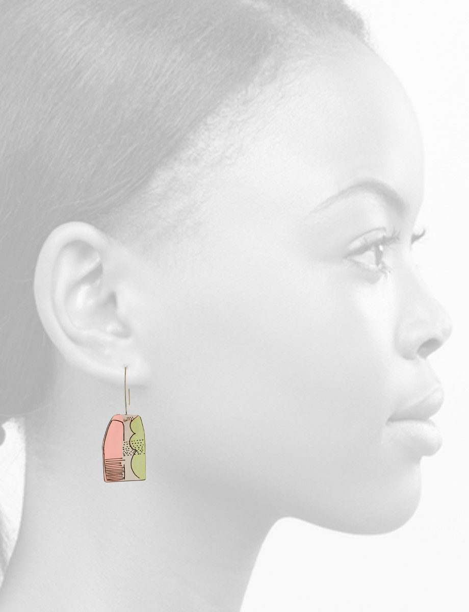 Apron Reversible Earrings – Pink, Blue & Mint