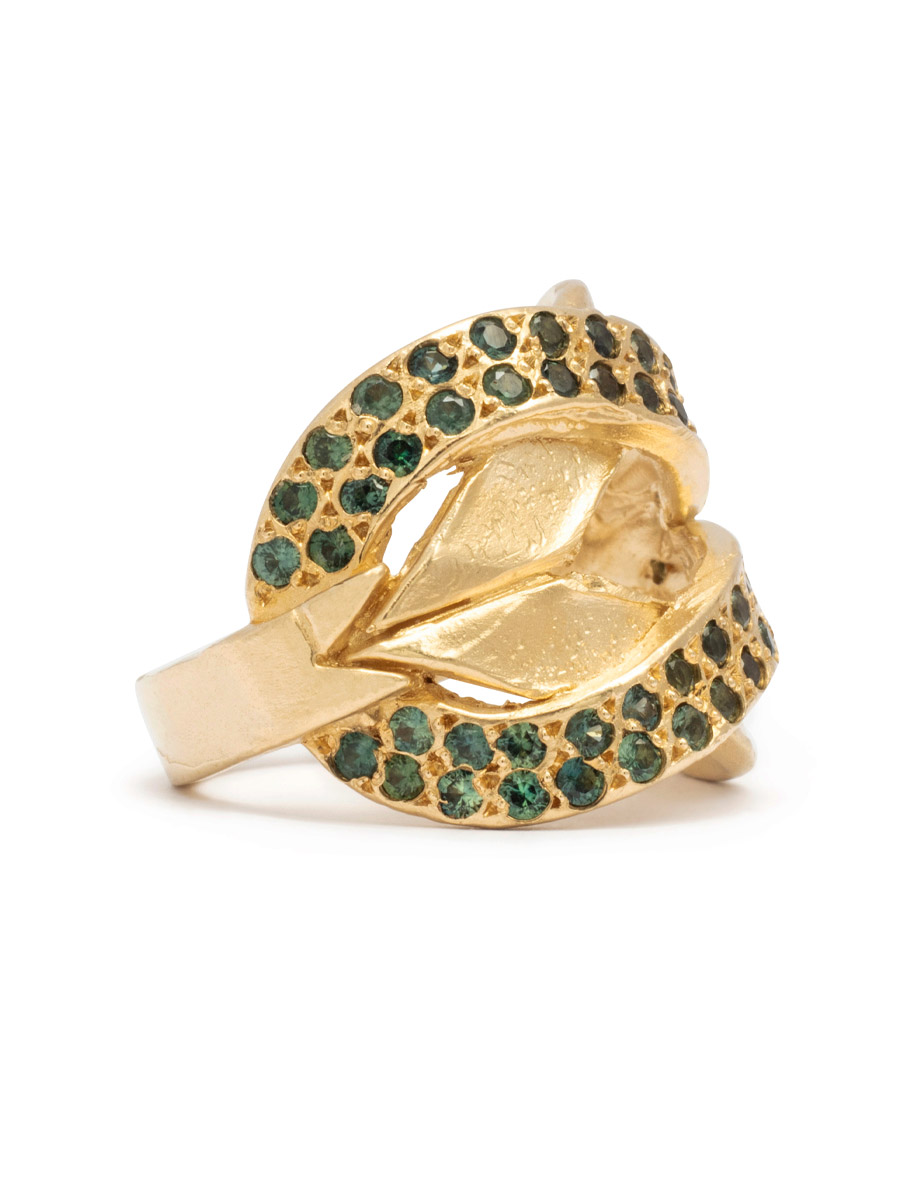 Narciso Ring – Yellow Gold & Green Sapphires