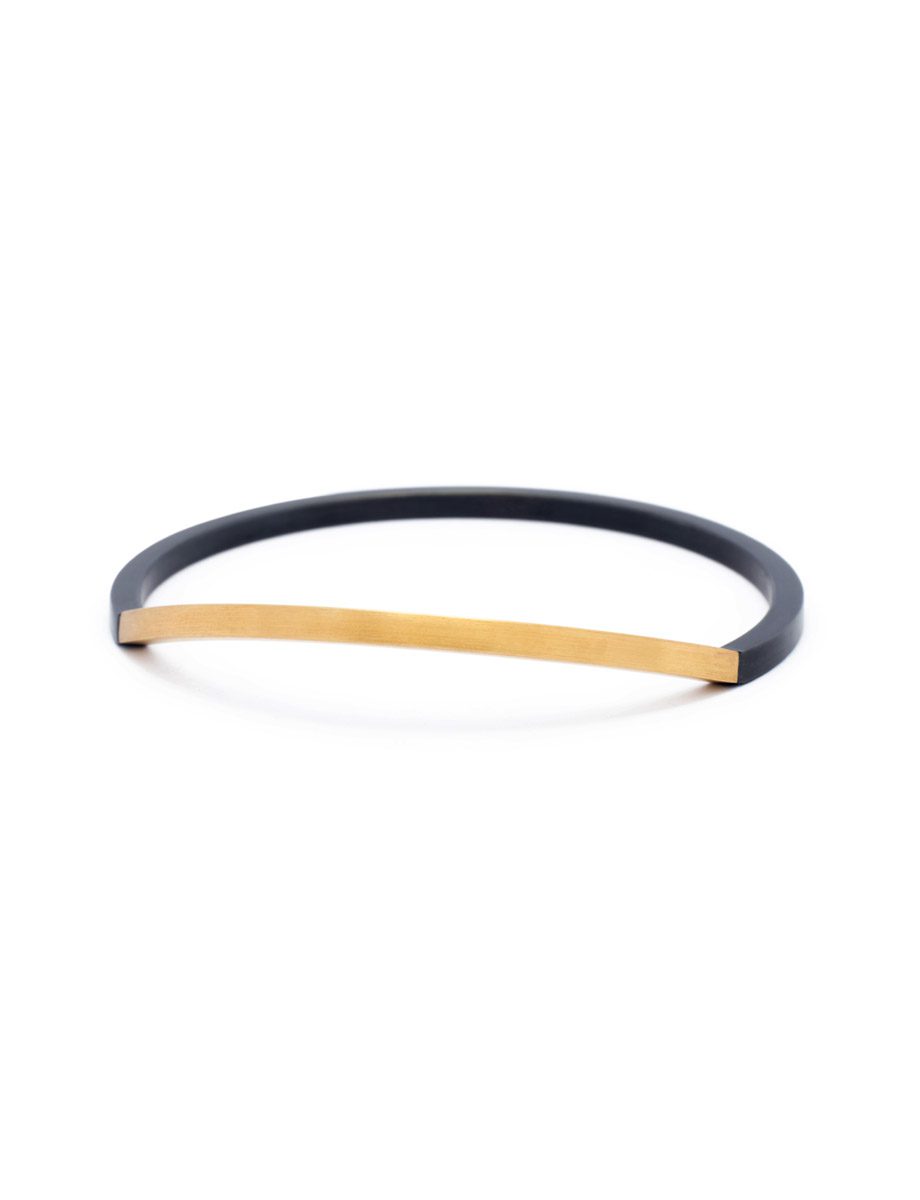 Edge Bangle – Blackened Silver & Gold