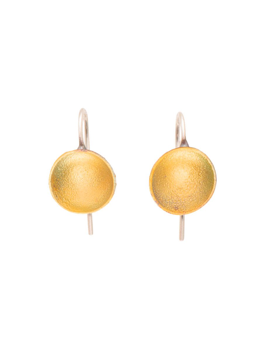 Small Dome Hook Earrings – Yellow