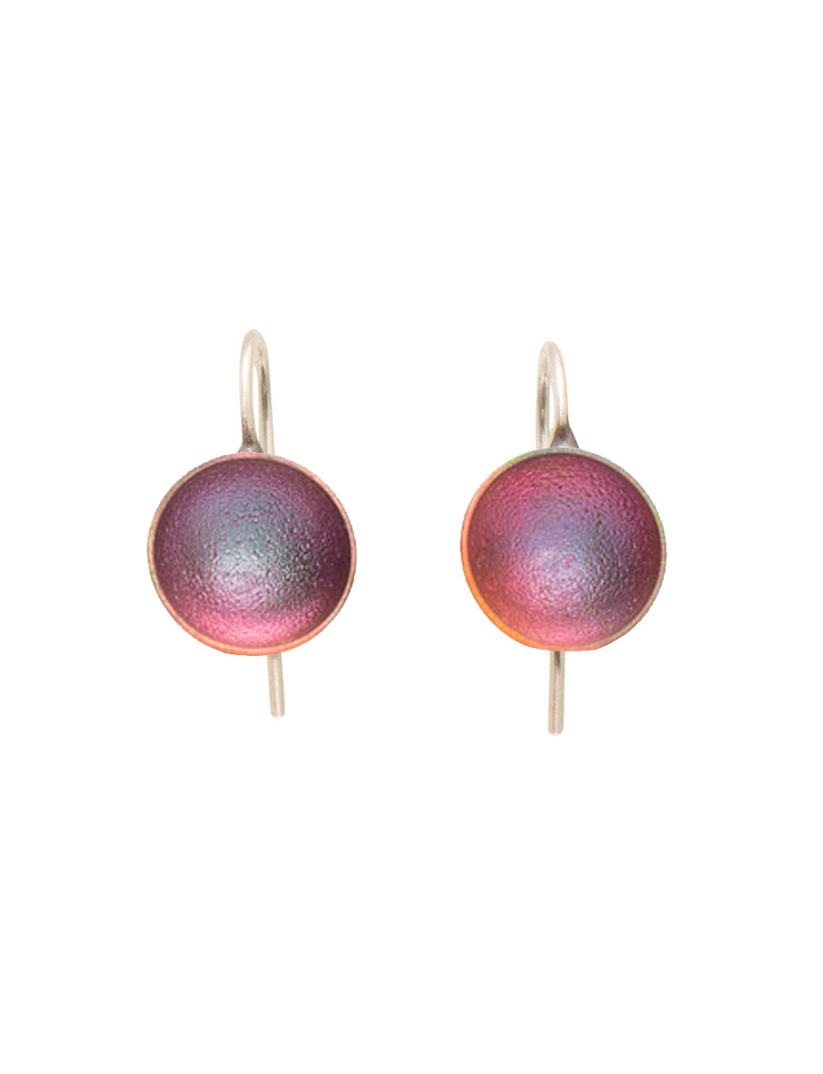 Small Dome Hook Earrings – Purple