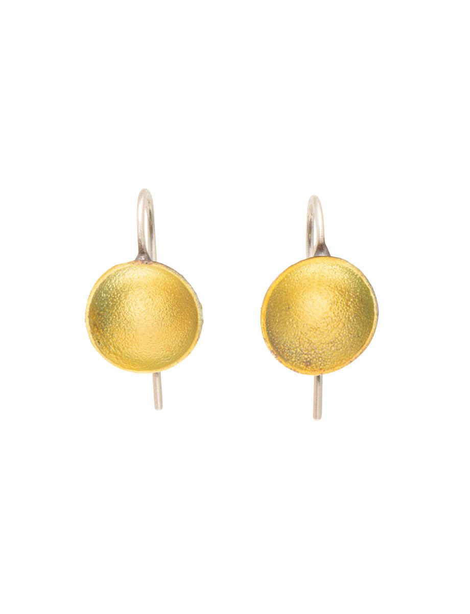 Small Dome Hook Earrings – Yellow