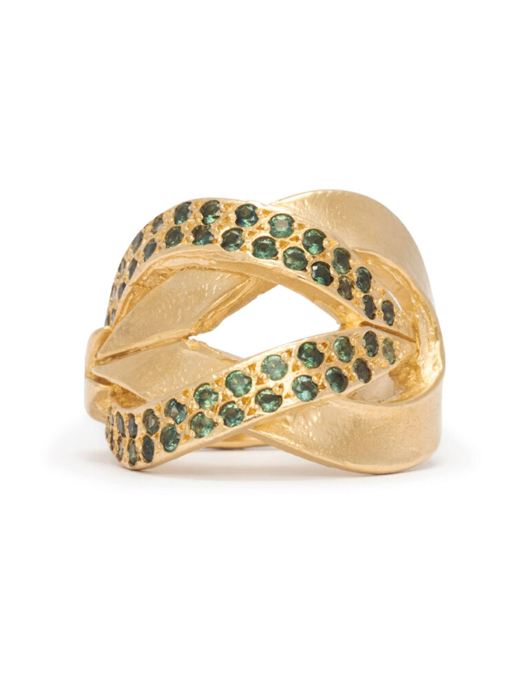 Narciso Ring – Yellow Gold & Green Sapphires