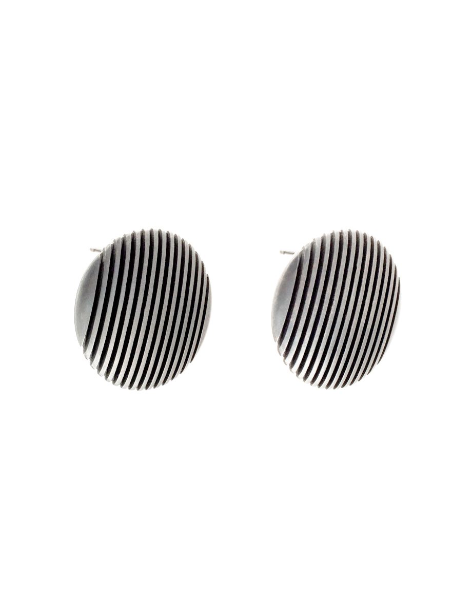 Large Obscuro Intima Stud Earrings – Silver