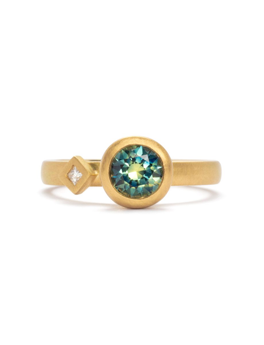 Lagoon Ring – Diamond & Parti Sapphire