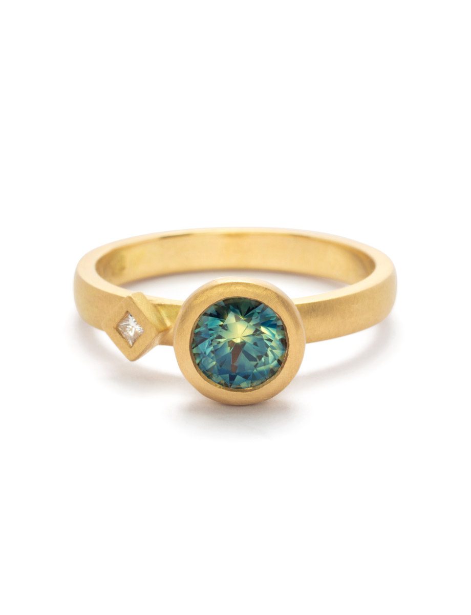 Lagoon Ring – Diamond & Parti Sapphire