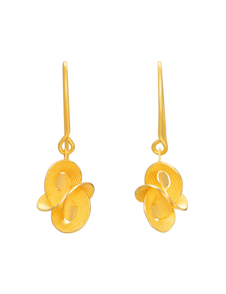 Double Cloud Hook Earrings – Yellow Gold