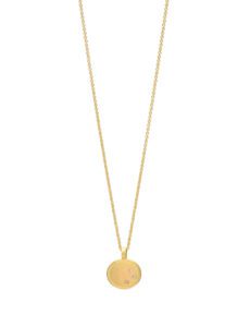 Petite Oval Sun Catcher Pendant Necklace – Yellow Gold & Diamond