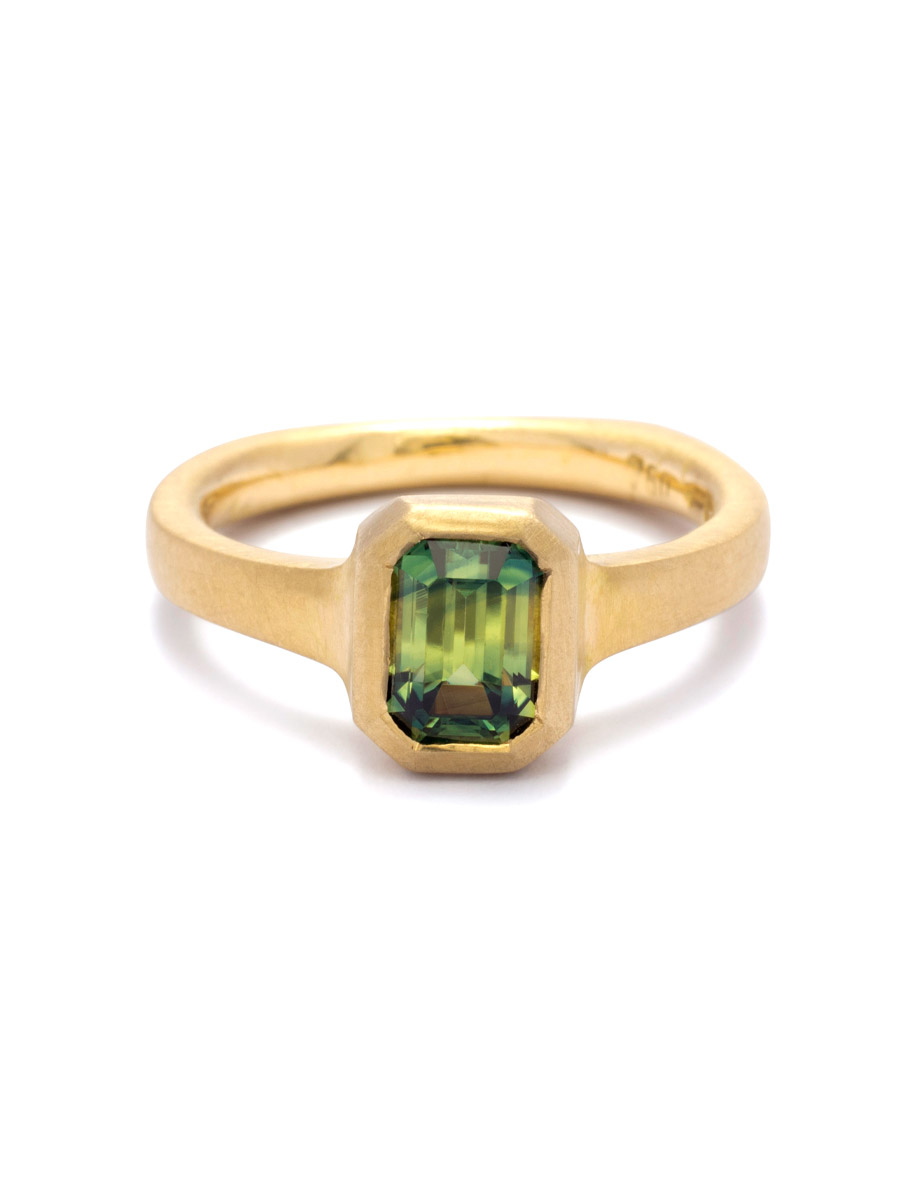 Emerald Pillar Ring – Australian Parti Sapphire