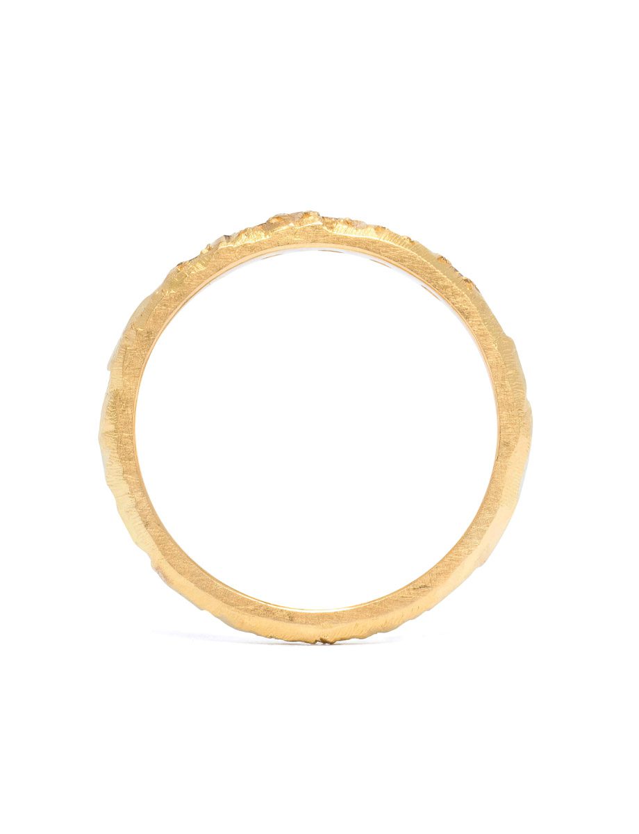 5 Diamonds Ridge Mountain Ring – Yellow Gold & Champagne Diamonds