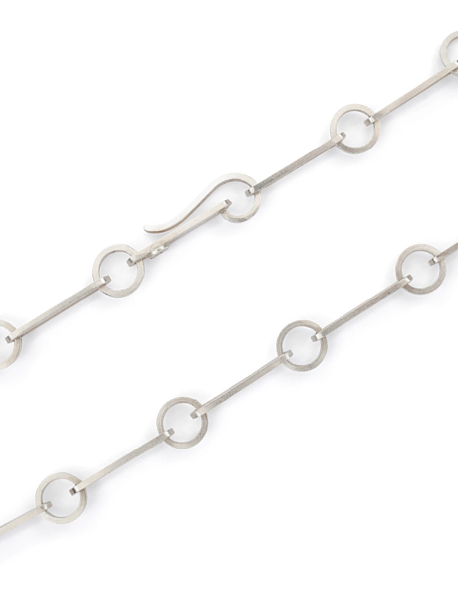 Long Small Link Chain Necklace – Silver