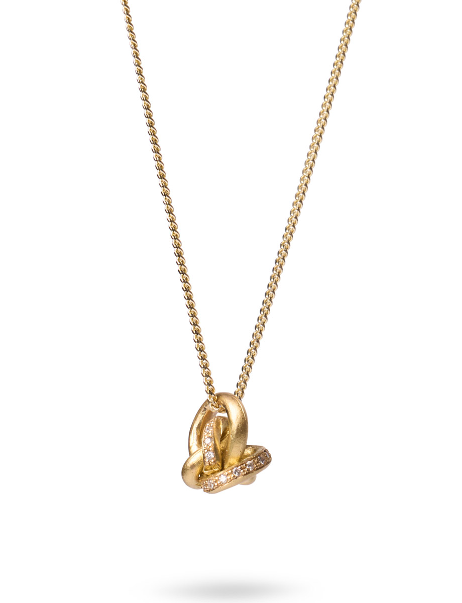 Entangled Knot Necklace – Yellow Gold & Diamonds