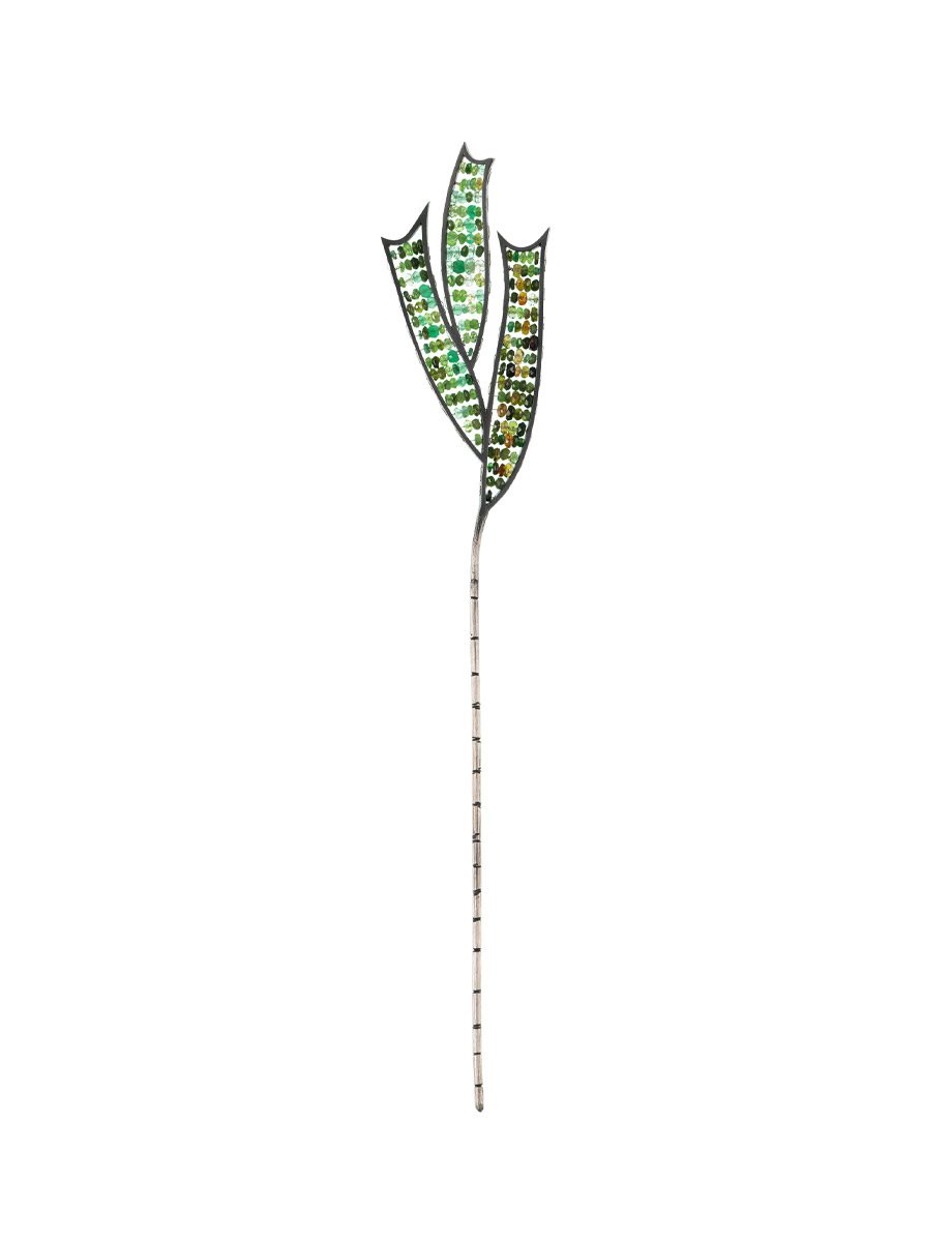 Galene Pin – Emerald & Tourmaline