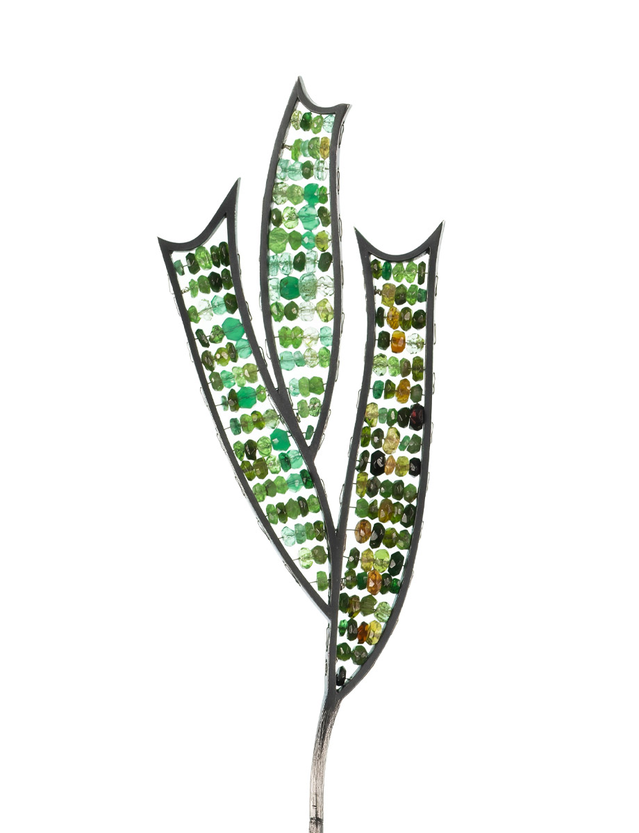 Galene Pin – Emerald & Tourmaline