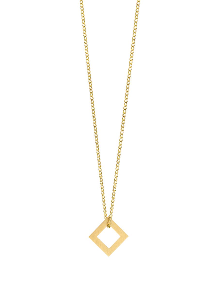 Small Square Tab Necklace – Yellow Gold