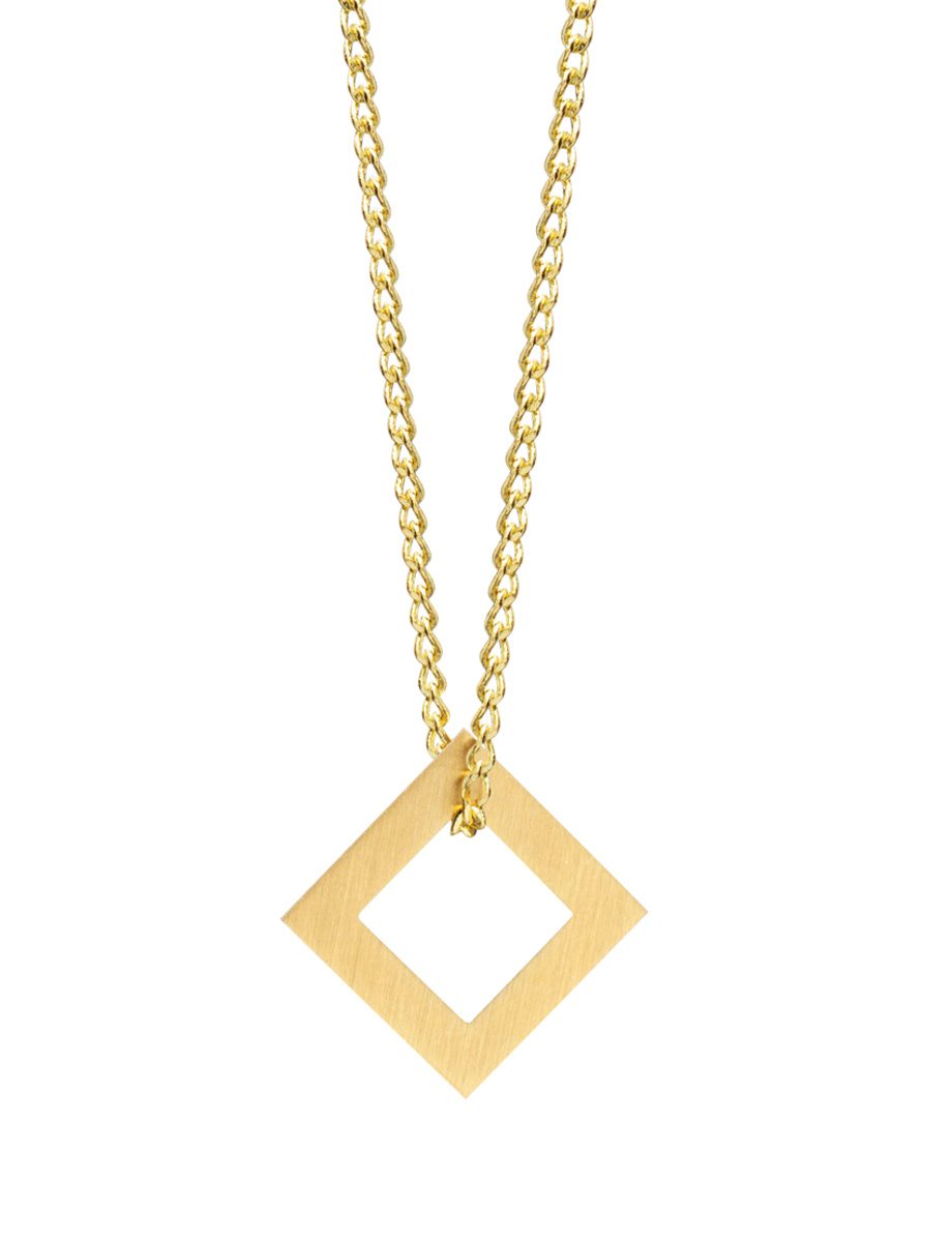 Small Square Tab Necklace – Yellow Gold