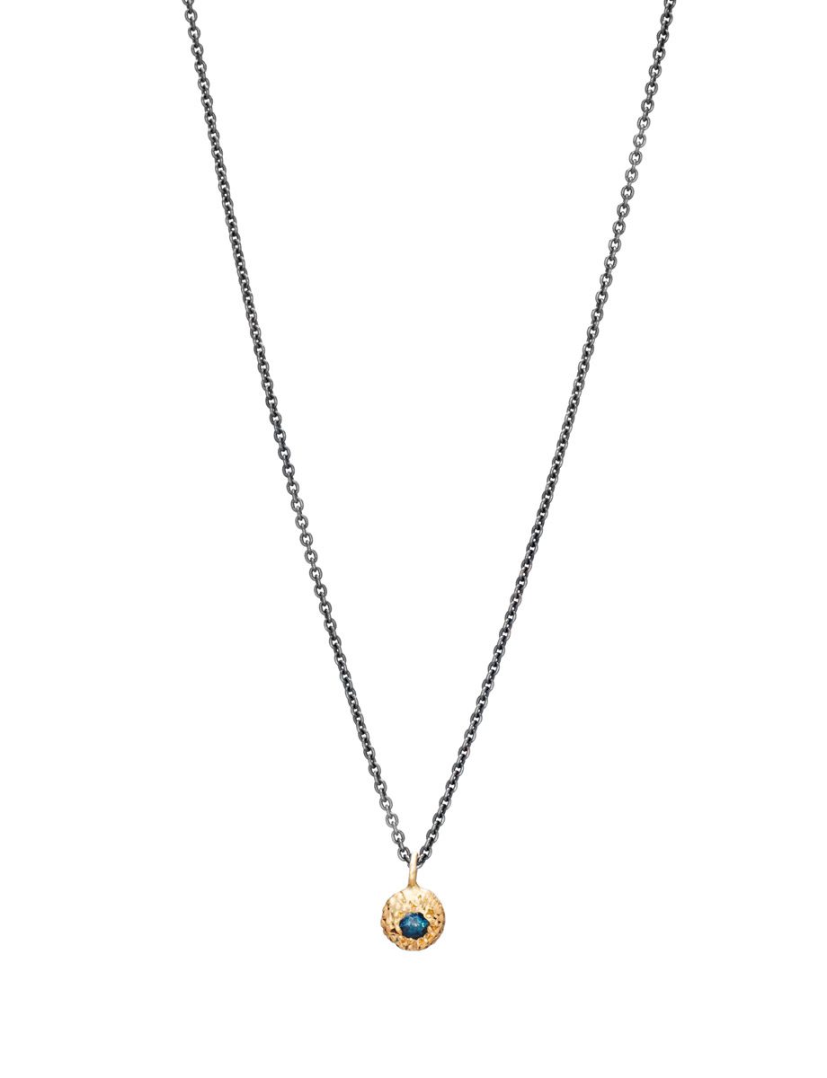 Textura Centra Pendant – Yellow Gold & Sapphire