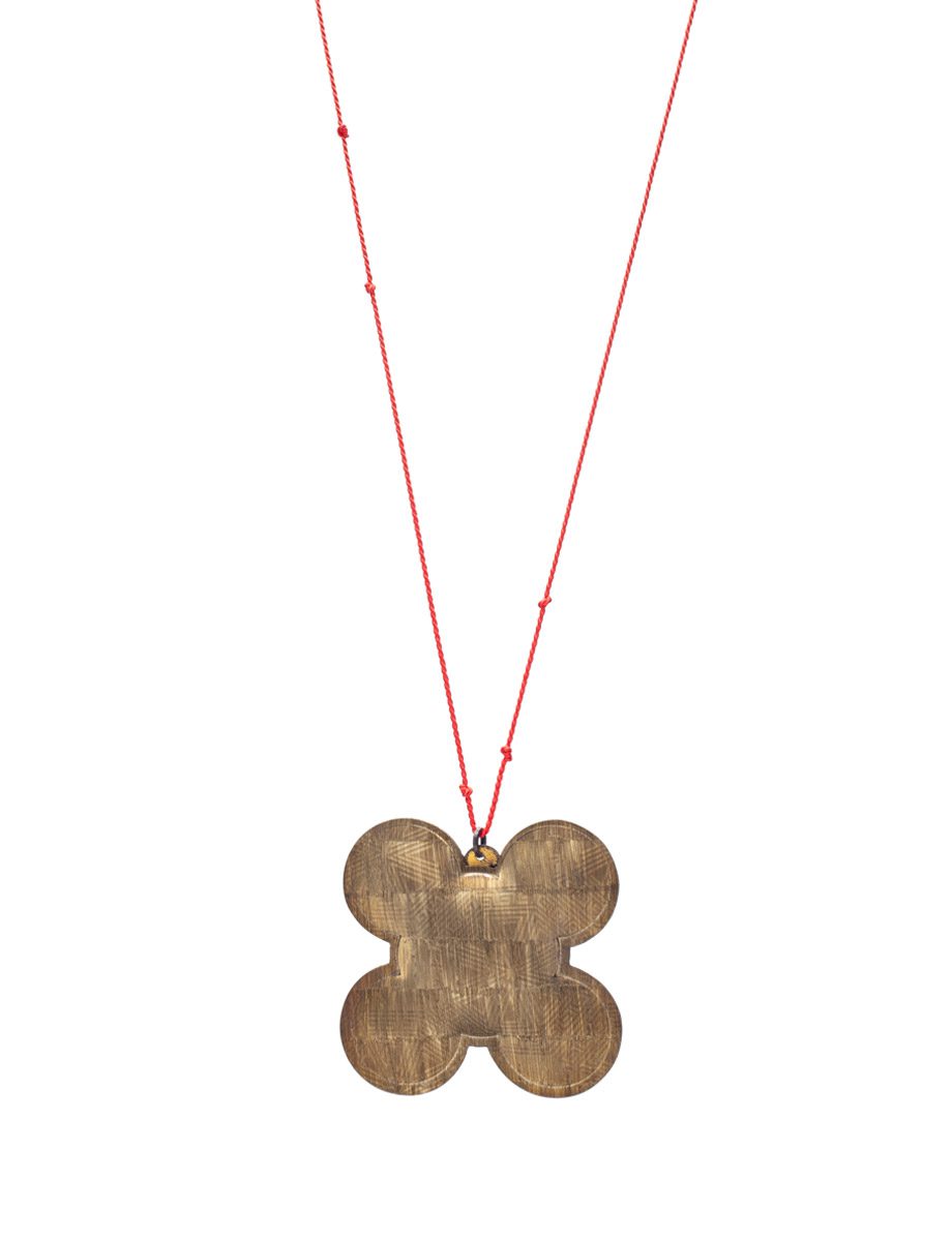 Double Floral Pendant Necklace – Gold & Steel