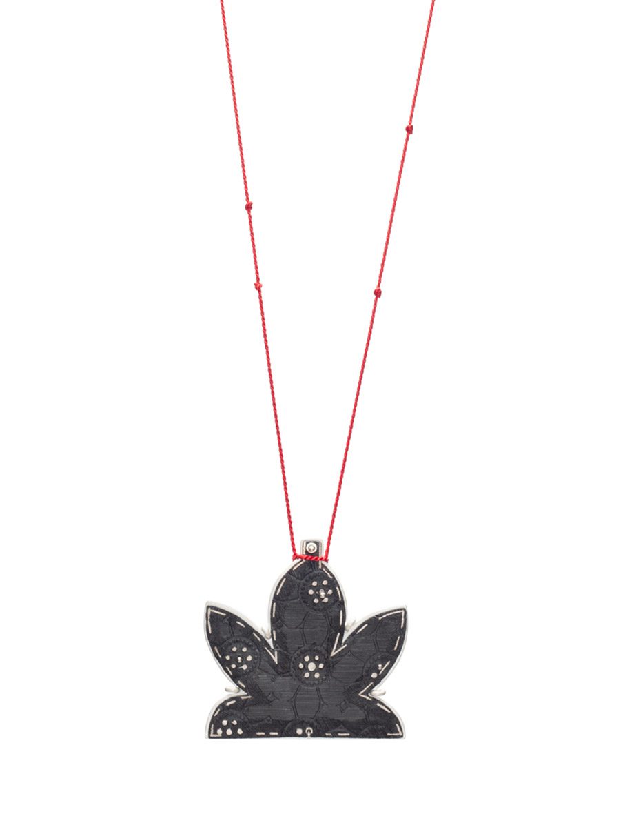 Lotus Pendant Necklace – Silver & Steel