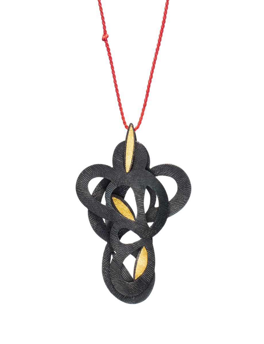 Sunlit Cloud Pendant Necklace – Gold & Steel