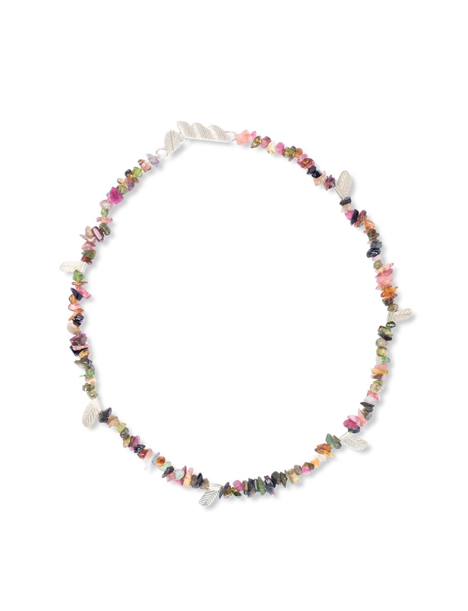 Feather Necklace – Silver & Tourmaline