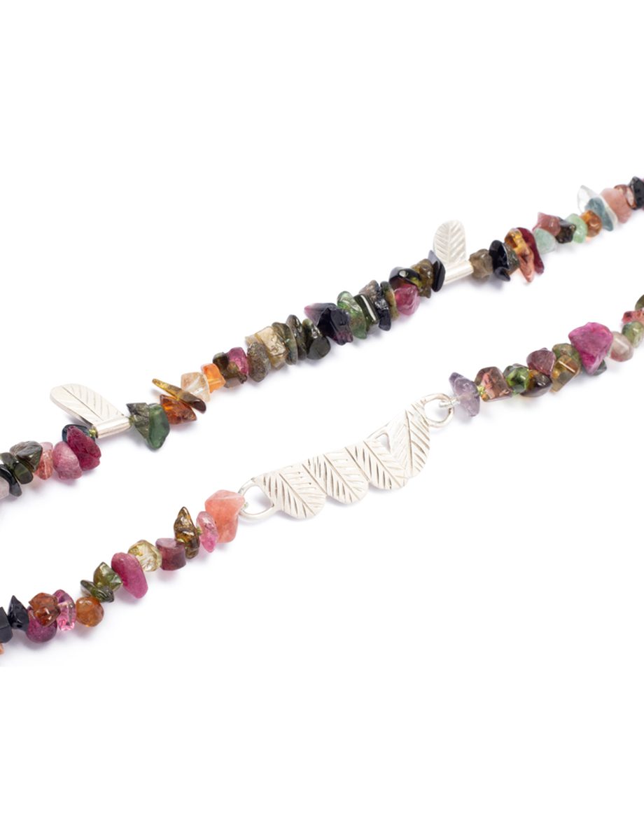 Feather Necklace – Silver & Tourmaline