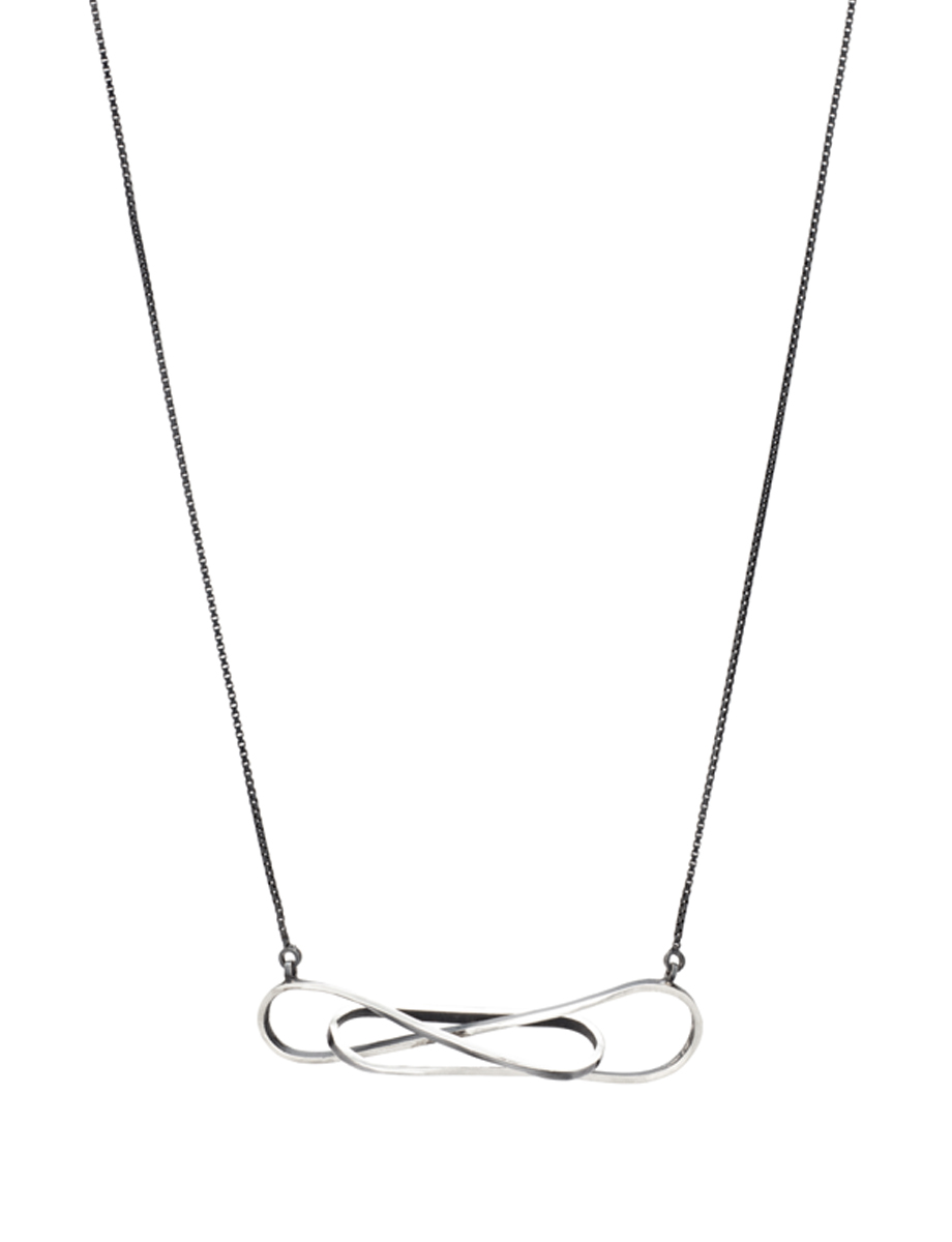 Horizontal Flow Pendant Necklace – Silver