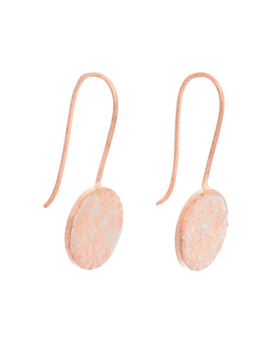 Large Flower Hook Earrings – Silver & Rose Gold