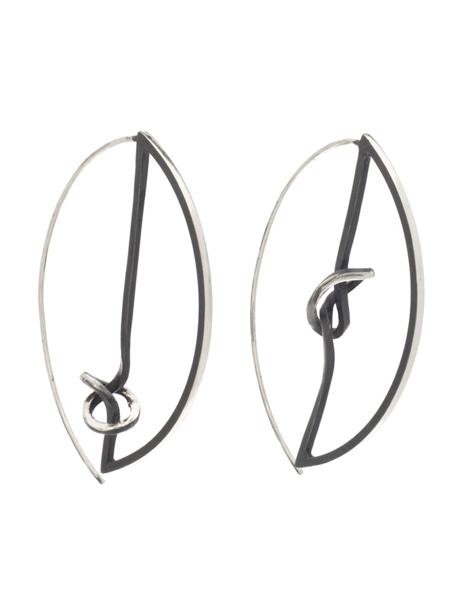 Mismatched Flow Hook Earrings – Silver