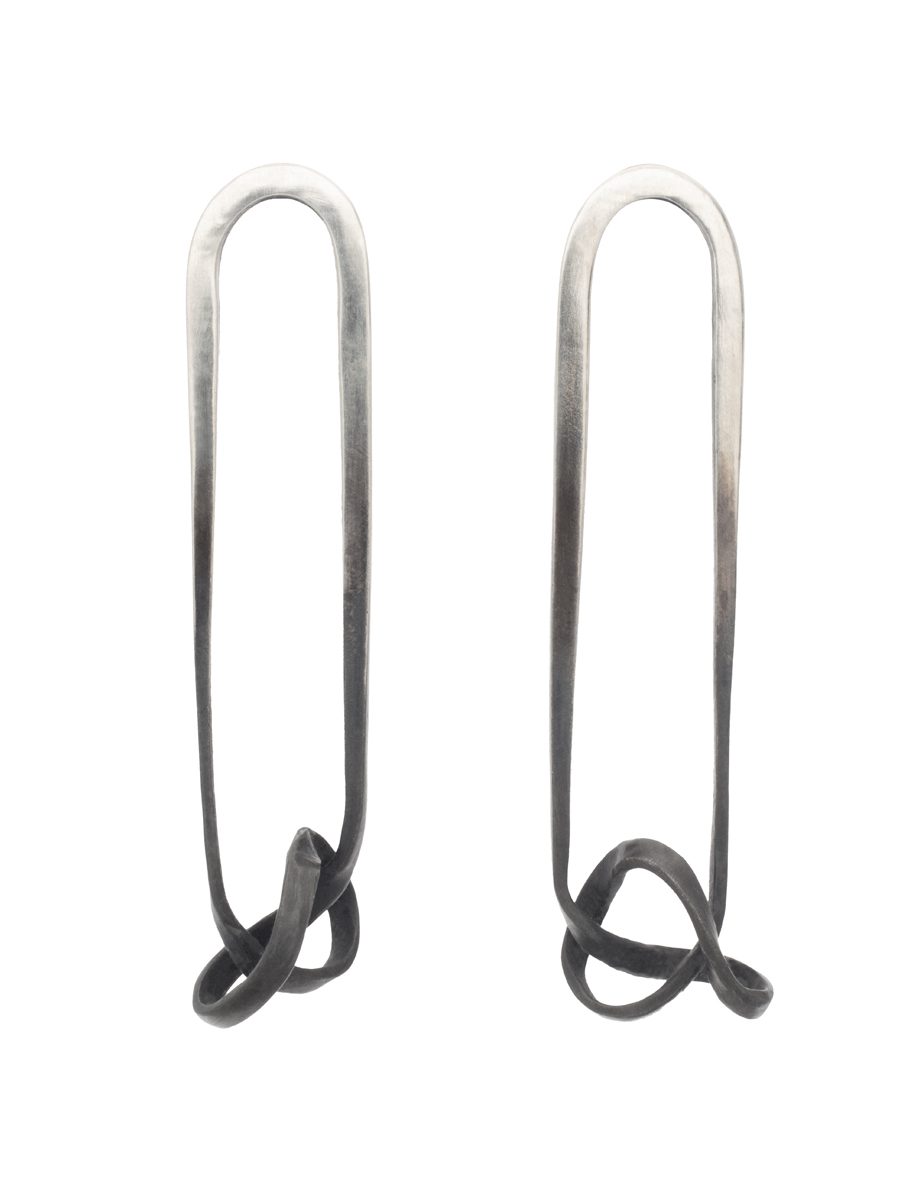 Oval Flow Stud Earrings – Silver