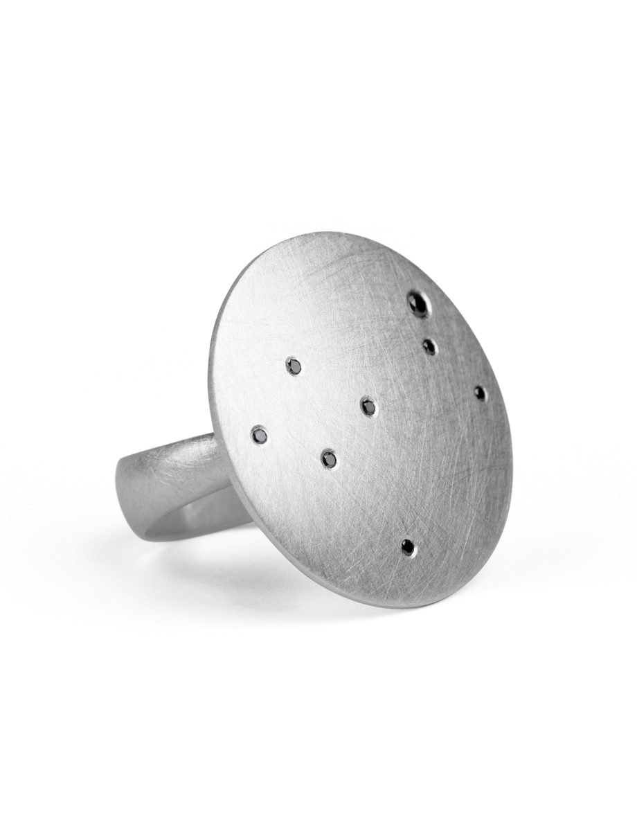 The Phoenix Ring – Silver & Black Diamond