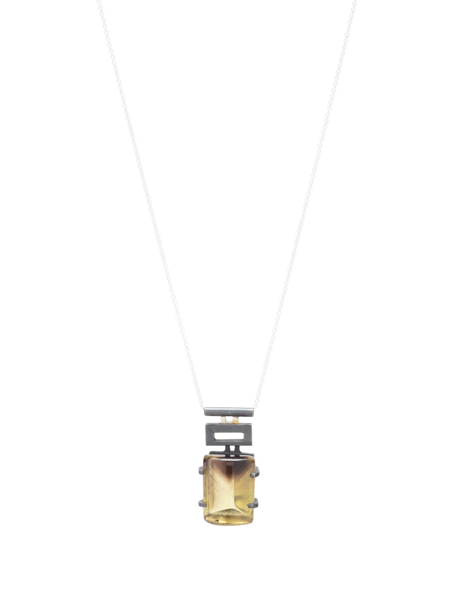 Form Pendant Necklace – Silver & Lemon Quartz