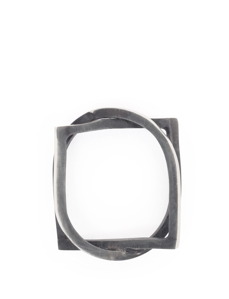 Reverse Line Ring – Silver