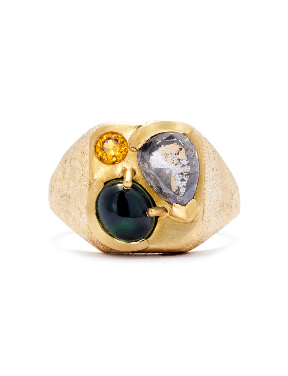 Natural Contrast Signet Ring